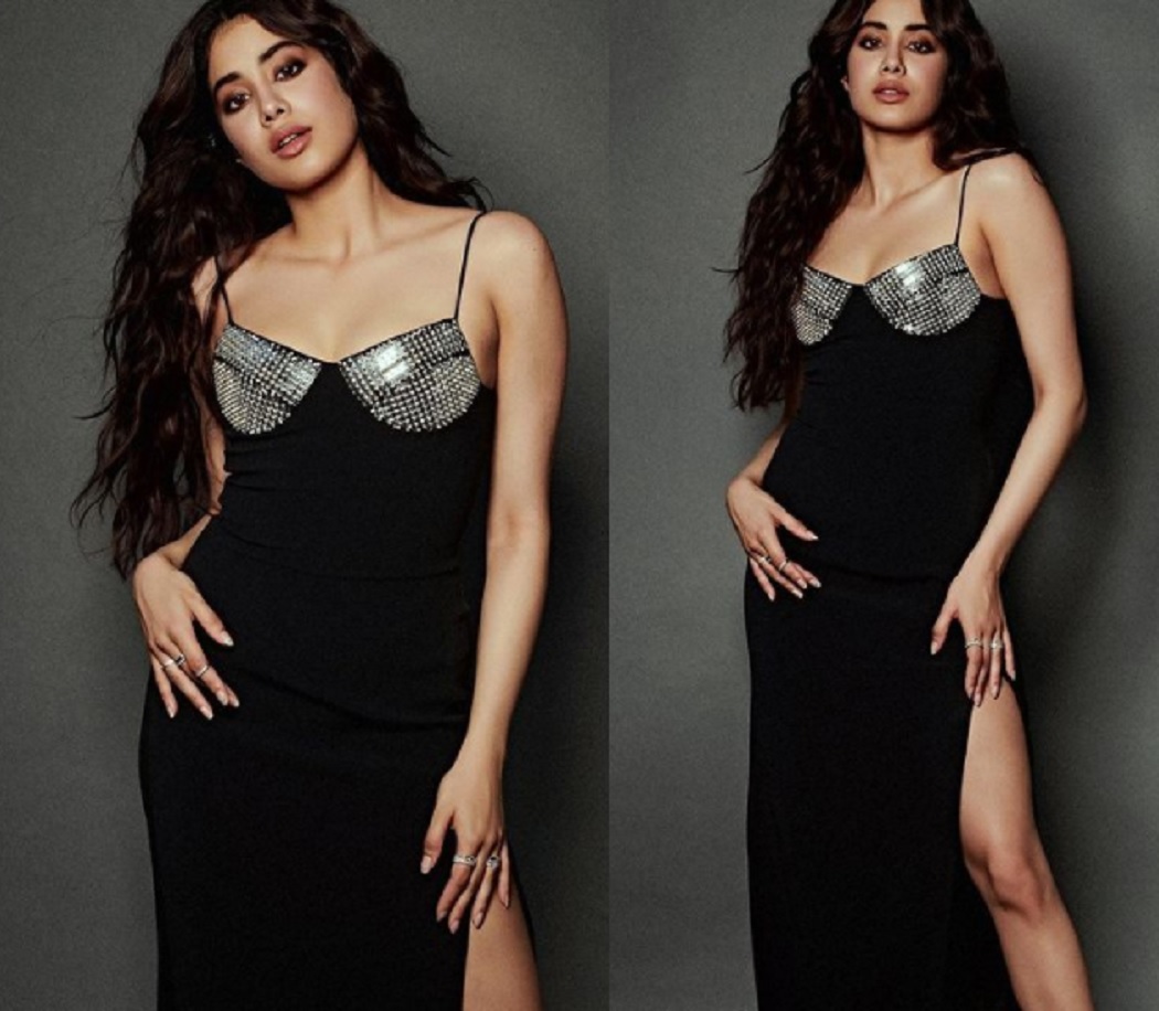 ब्लैक इन ब्लैक लुक से जान्हवी कपूर ने बरपाया कहर, एक्ट्रेस का हाॅट लुक मचा रहा धमाल